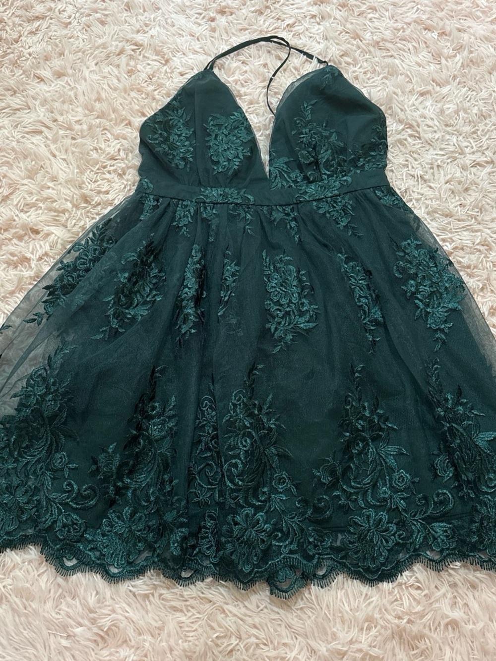 Lulus size medium green floral dress